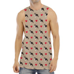 Boston Terrier Heart Pattern Print Men's Muscle Tank Top