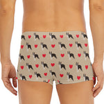 Boston Terrier Heart Pattern Print Men's Short Boxer Briefs