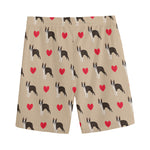 Boston Terrier Heart Pattern Print Men's Sports Shorts