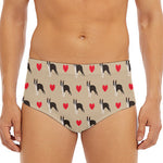 Boston Terrier Heart Pattern Print Men's Triangle Swim Briefs