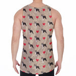 Boston Terrier Heart Pattern Print Men's Velvet Tank Top