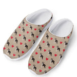 Boston Terrier Heart Pattern Print Mesh Casual Shoes