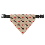 Boston Terrier Heart Pattern Print Over The Collar Dog Bandana