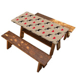 Boston Terrier Heart Pattern Print Picnic Table Cover