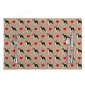 Boston Terrier Heart Pattern Print Placemat