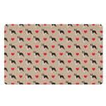 Boston Terrier Heart Pattern Print Polyester Doormat