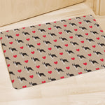 Boston Terrier Heart Pattern Print Polyester Doormat