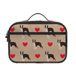 Boston Terrier Heart Pattern Print Portable Lunch Bag