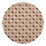Boston Terrier Heart Pattern Print Round Blanket