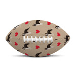 Boston Terrier Heart Pattern Print Rugby Ball