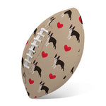 Boston Terrier Heart Pattern Print Rugby Ball