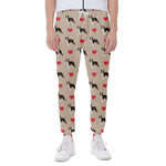 Boston Terrier Heart Pattern Print Scuba Joggers