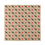 Boston Terrier Heart Pattern Print Silk Bandana