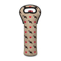 Boston Terrier Heart Pattern Print Single Neoprene Wine Tote
