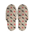 Boston Terrier Heart Pattern Print Slippers