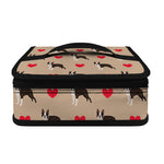 Boston Terrier Heart Pattern Print Small Lunch Bag