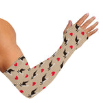 Boston Terrier Heart Pattern Print Sun Protection Arm Sleeves