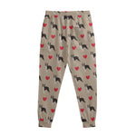 Boston Terrier Heart Pattern Print Sweatpants