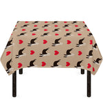 Boston Terrier Heart Pattern Print Tablecloth