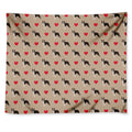 Boston Terrier Heart Pattern Print Tapestry