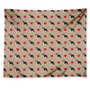 Boston Terrier Heart Pattern Print Tapestry