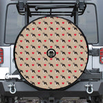 Boston Terrier Heart Pattern Print Tire Cover With Camera Hole