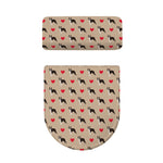 Boston Terrier Heart Pattern Print Toilet Lid And Tank Cover Set
