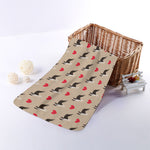 Boston Terrier Heart Pattern Print Towel