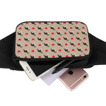 Boston Terrier Heart Pattern Print Waist Bag