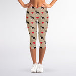 Boston Terrier Heart Pattern Print Women's Capri Leggings