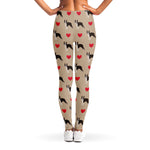 Boston Terrier Heart Pattern Print Women's Leggings