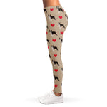 Boston Terrier Heart Pattern Print Women's Leggings