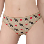 Boston Terrier Heart Pattern Print Women's Panties