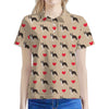 Boston Terrier Heart Pattern Print Women's Polo Shirt