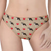 Boston Terrier Heart Pattern Print Women's Thong