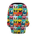 Boston Terrier Puppy Faces Print Baby Seat Cover