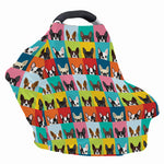 Boston Terrier Puppy Faces Print Baby Seat Cover