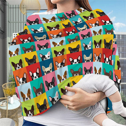 Boston Terrier Puppy Faces Print Baby Seat Cover