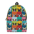 Boston Terrier Puppy Faces Print School Backpack