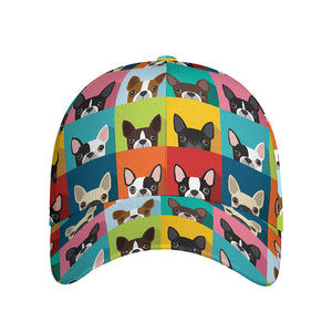 Boston Terrier Puppy Faces Print Baseball Cap