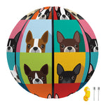 Boston Terrier Puppy Faces Print Basketball
