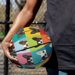Boston Terrier Puppy Faces Print Basketball