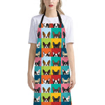 Boston Terrier Puppy Faces Print Bib Apron With Pocket