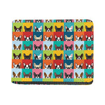 Boston Terrier Puppy Faces Print Bifold Wallet