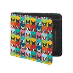 Boston Terrier Puppy Faces Print Bifold Wallet