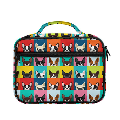 Boston Terrier Puppy Faces Print Briefcase Bible Bag