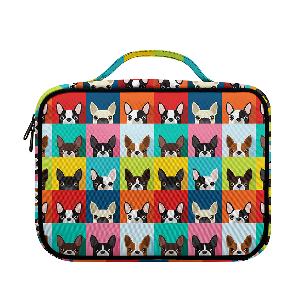 Boston Terrier Puppy Faces Print Briefcase Bible Bag