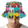 Boston Terrier Puppy Faces Print Bucket Hat