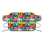 Boston Terrier Puppy Faces Print Car Windshield Snow Cover