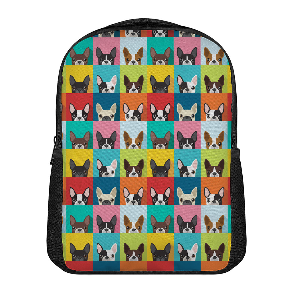 Boston Terrier Puppy Faces Print Casual Backpack